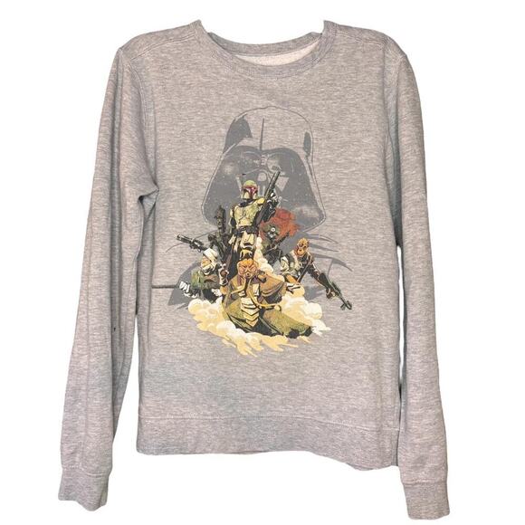 Star Wars Men's Character Graphic Crew Neck Gray Sweatshirt - Picture 1 of 4